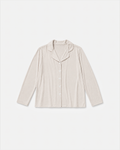 Camp Collar Pajama Shirt in Oatmeal, flat lay