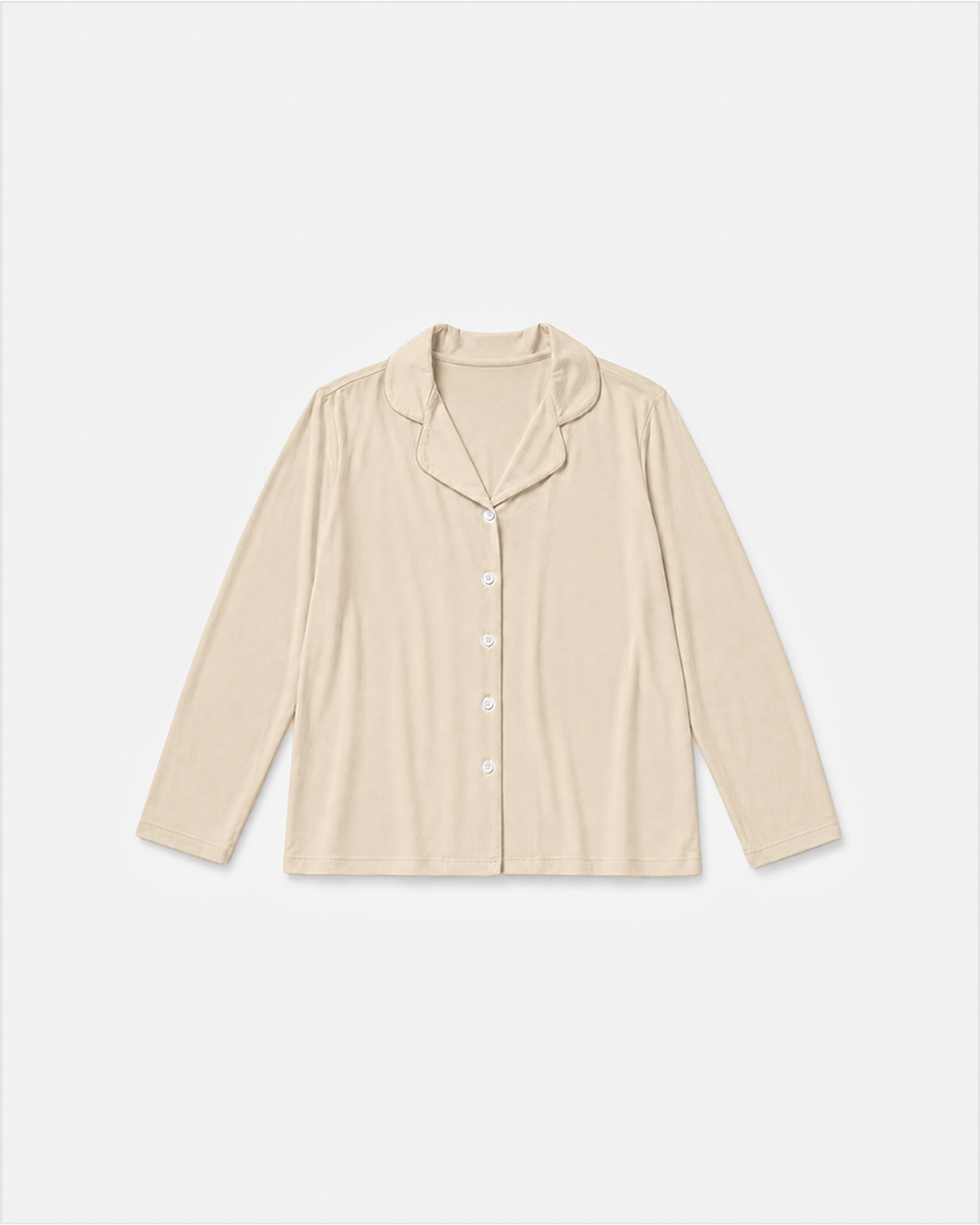 Camp Collar Pajama Shirt in Butter, flat lay