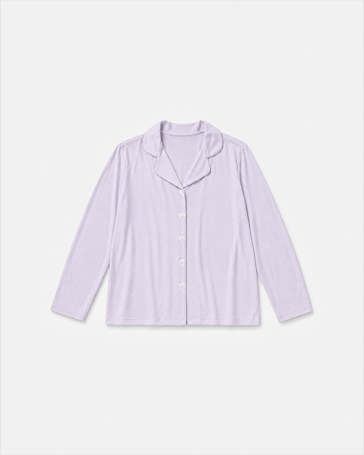 Camp Collar Pajama Shirt in Lilac, flat lay