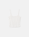 Pointelle Bow Camisole in White, flat lay