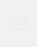 Pointelle Boxer Short in White, flat lay
