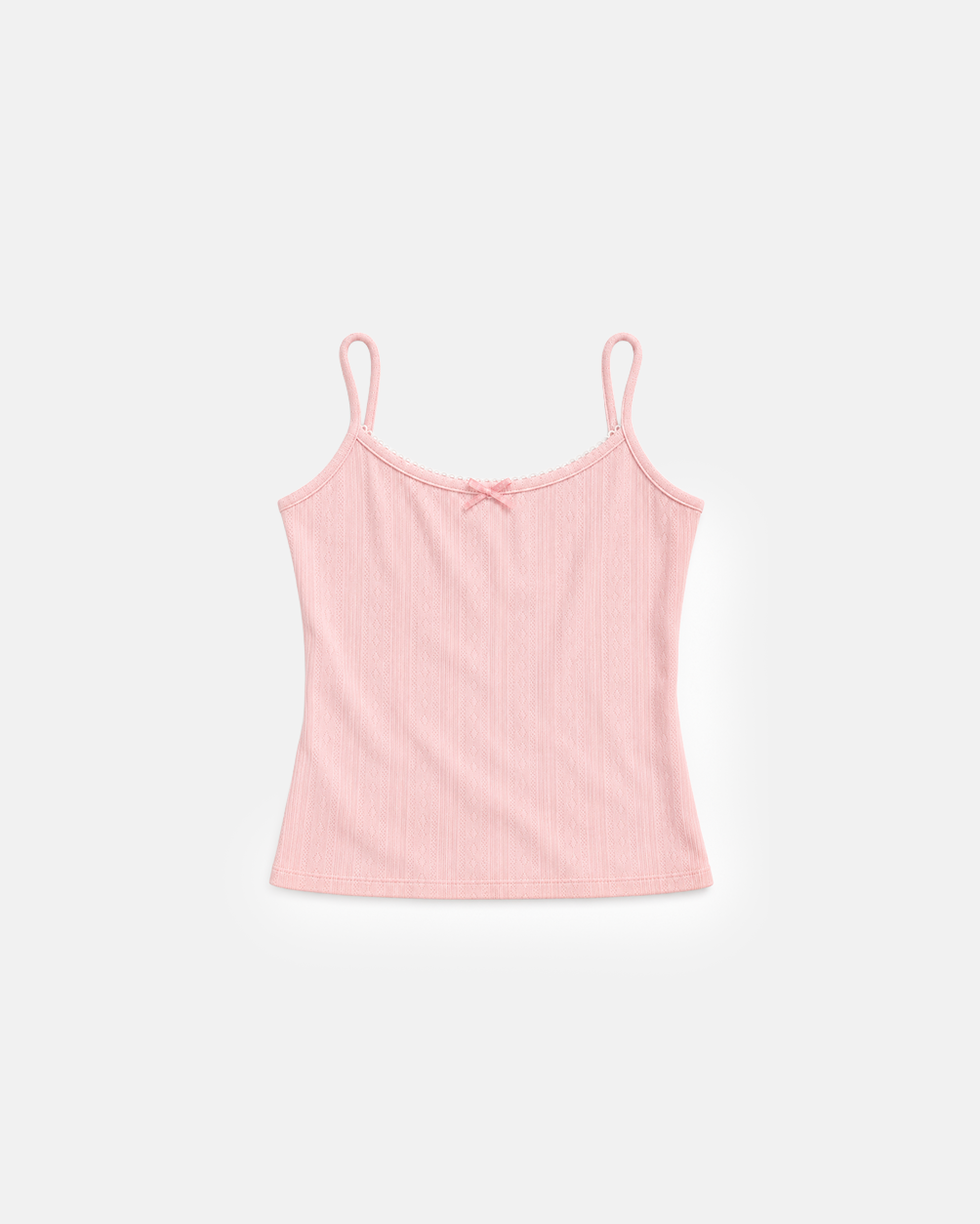Pointelle Camisole in Blush, front, flat lay