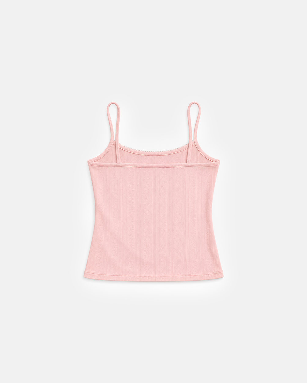 Pointelle Camisole in Blush, back, flat lay
