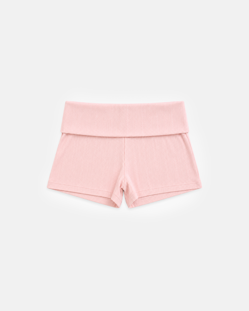 Pointelle Fold-Over Short in Blush, flat lay