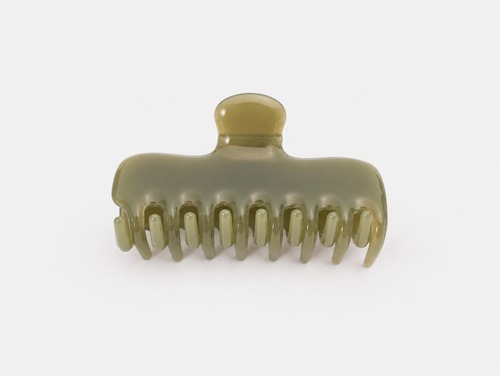 Jelly Claw Clip in Olive, front