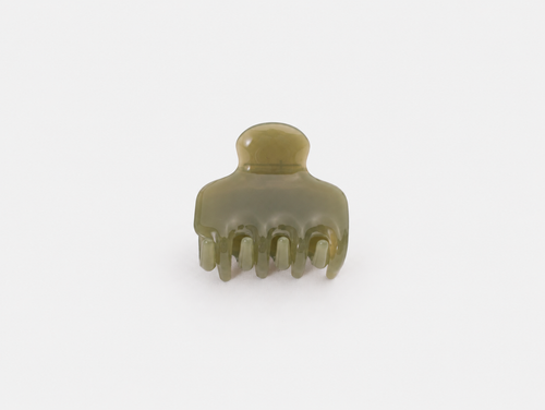 Mini Jelly Claw Clip in Olive, front