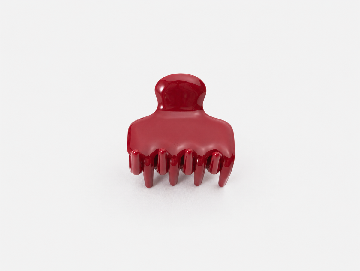 Mini Jelly Claw Clip in Red, front