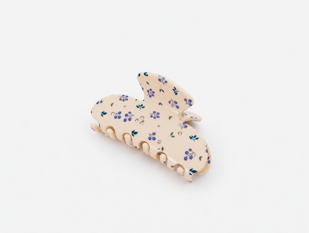 Little Garden Claw Clip in Blueberry, angled view