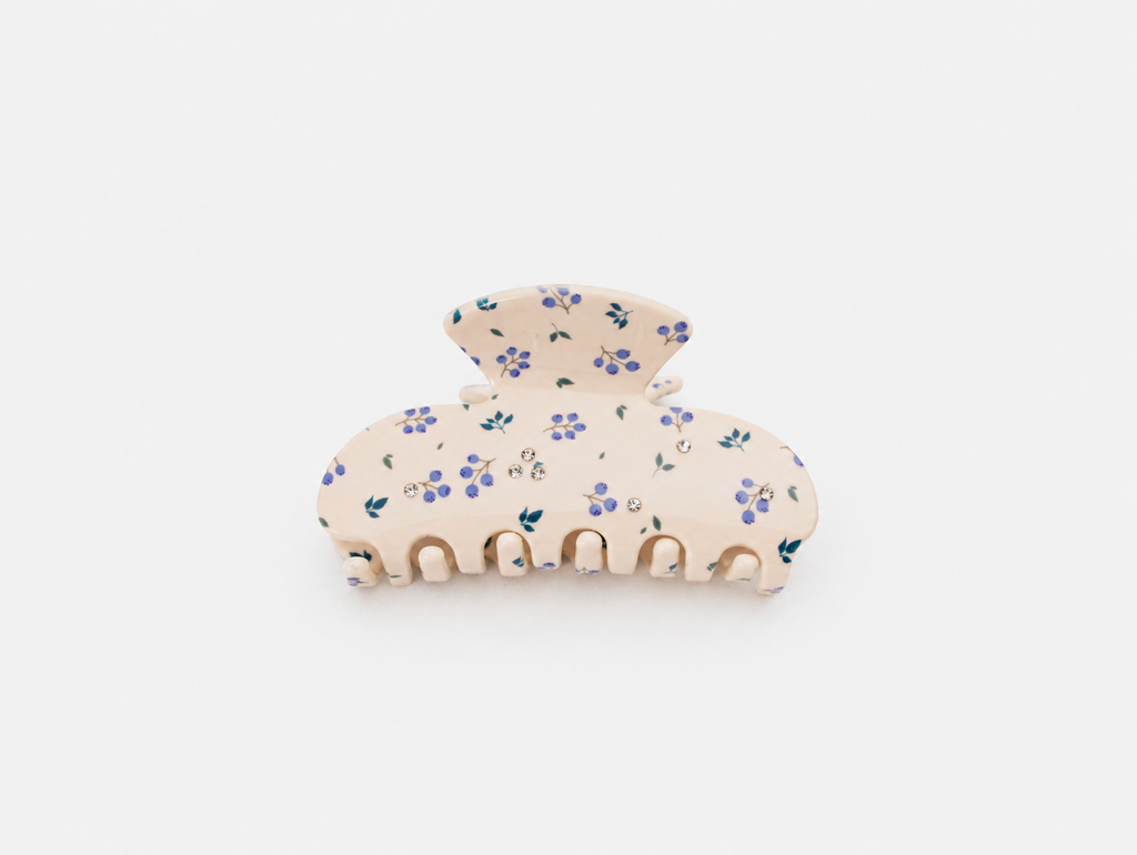 Little Garden Claw Clip in Blueberry, front