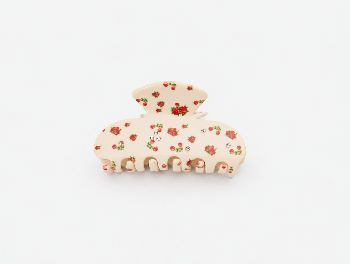 Little Garden Claw Clip in Rosebud, front