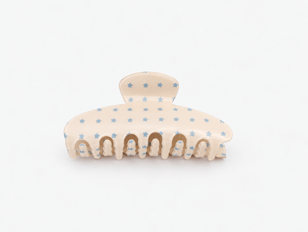 Little Star Claw Clip in Cream, front