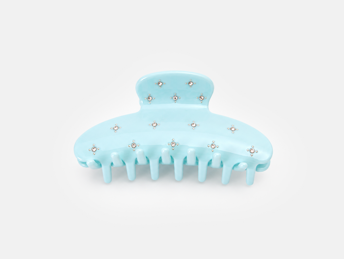 Twinkle Claw Clip in Light Blue, front