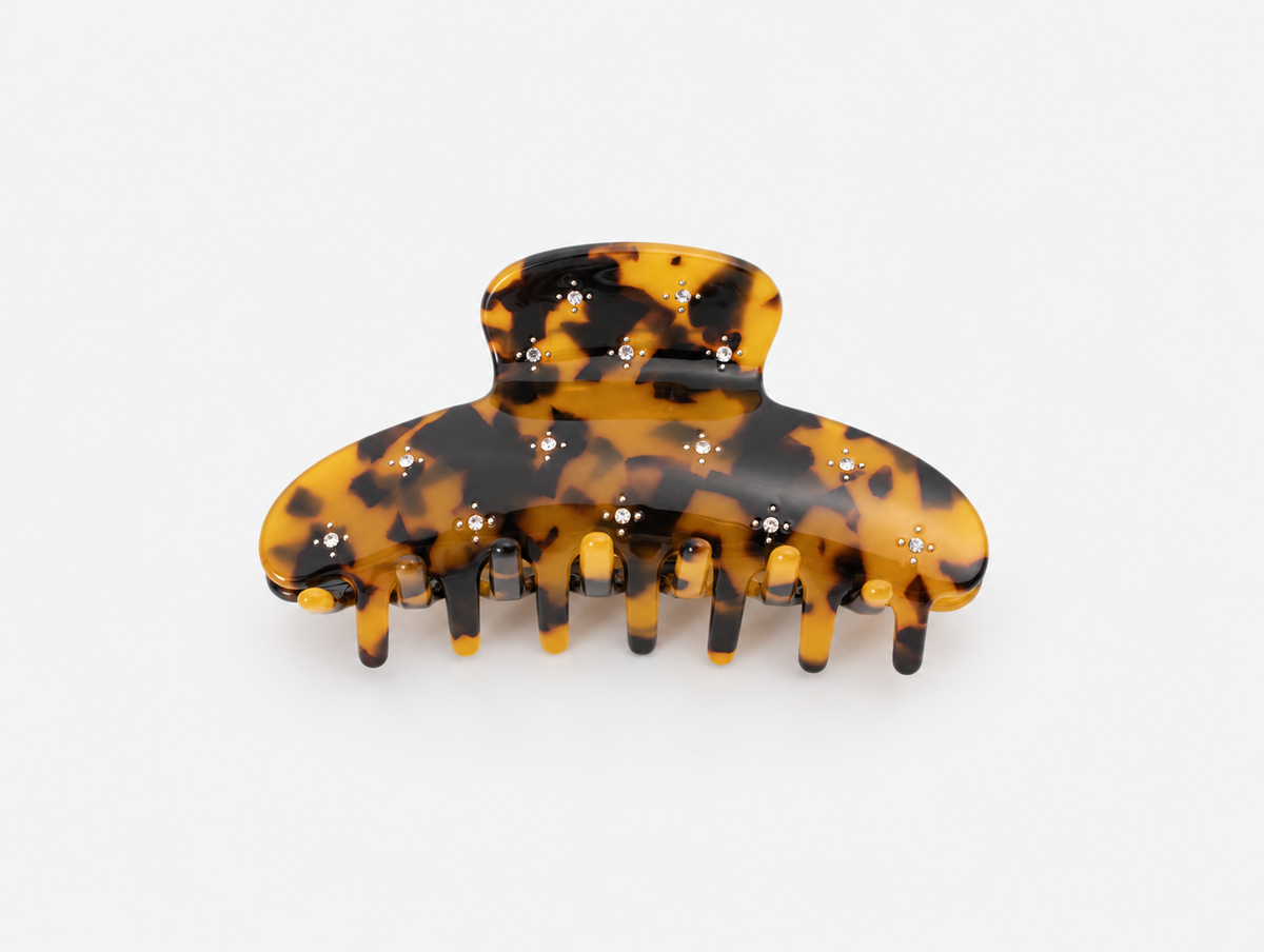 Twinkle Claw Clip in Tortoise, front