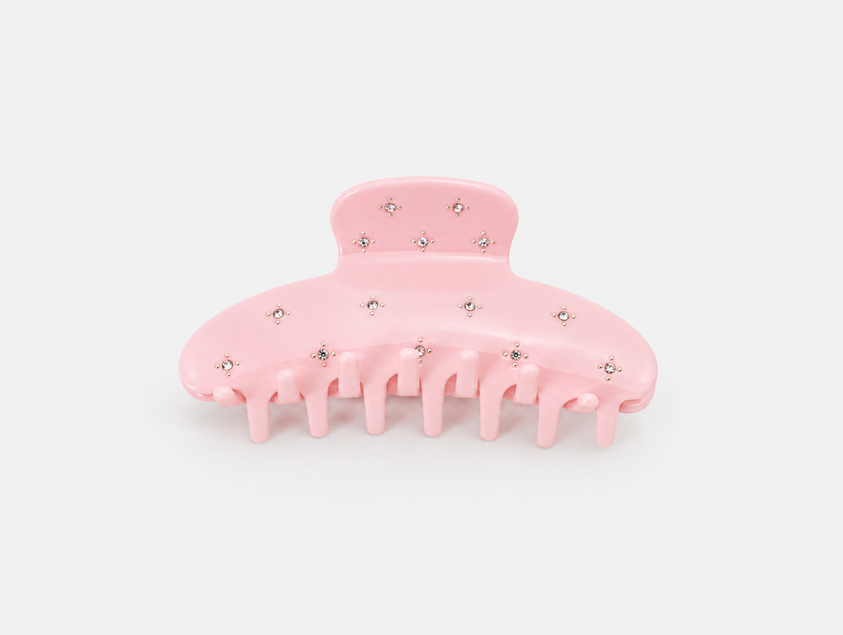 Twinkle Claw Clip in Pink, front