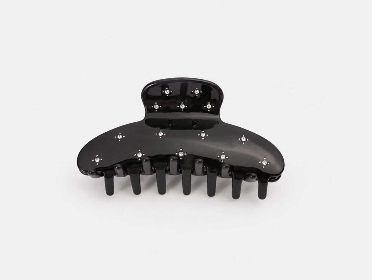 Twinkle Claw Clip in Black, front