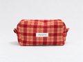 Plaid Makeup Bag in Red Plaid, front