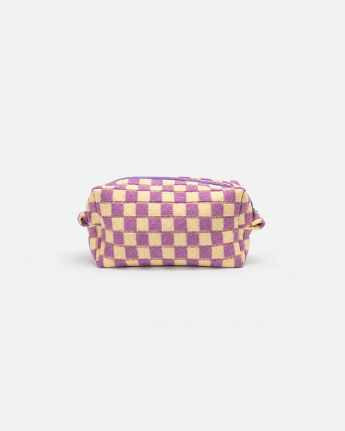 [cover] Knit Checkerboard Makeup Bag, hover view