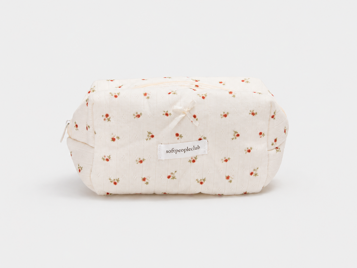 Padded Rosebud Makeup Bag, front