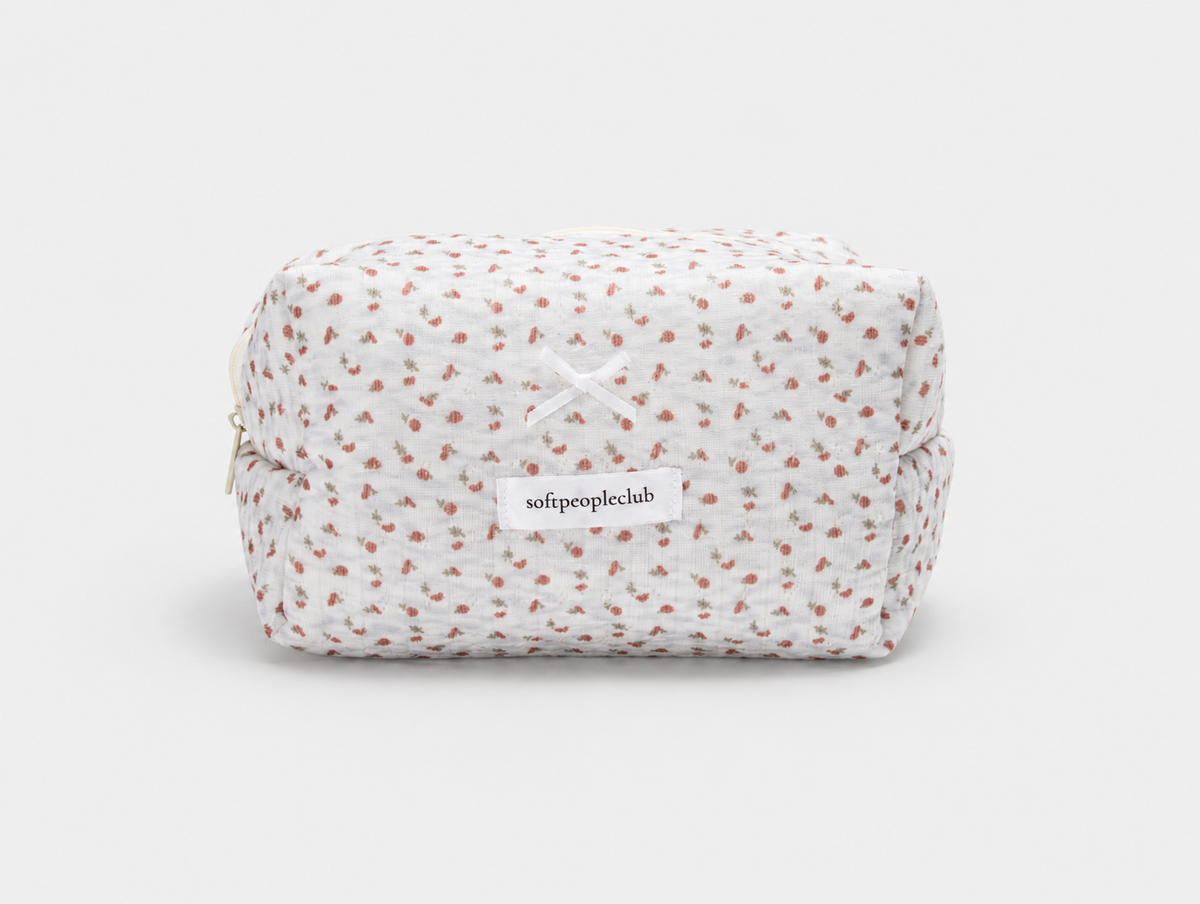 Padded Ditsy Floral Makeup Bag, front