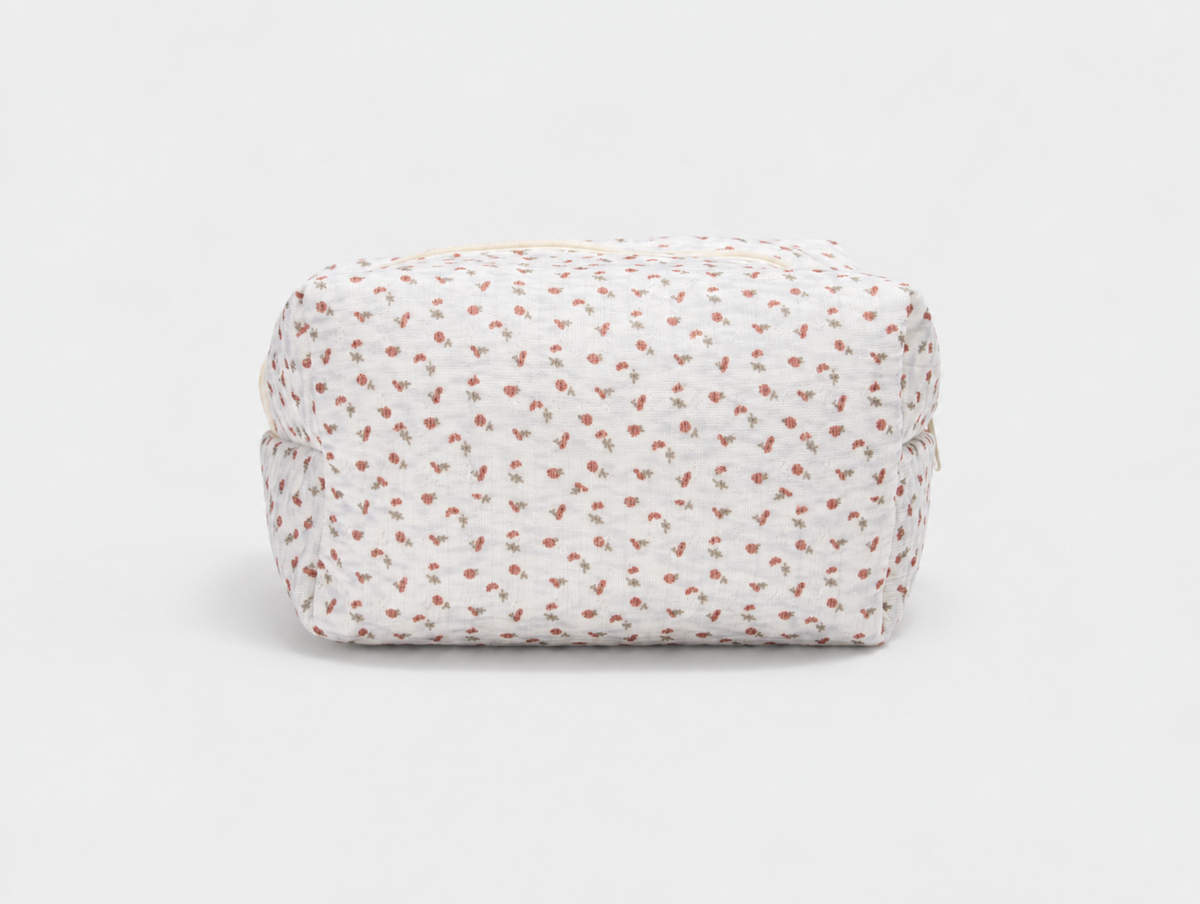 Padded Ditsy Floral Makeup Bag, back