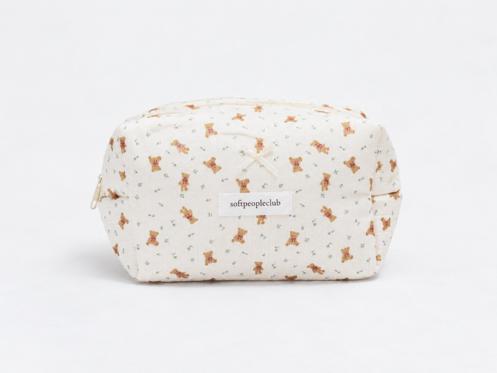 Padded Teddy Makeup Bag, front