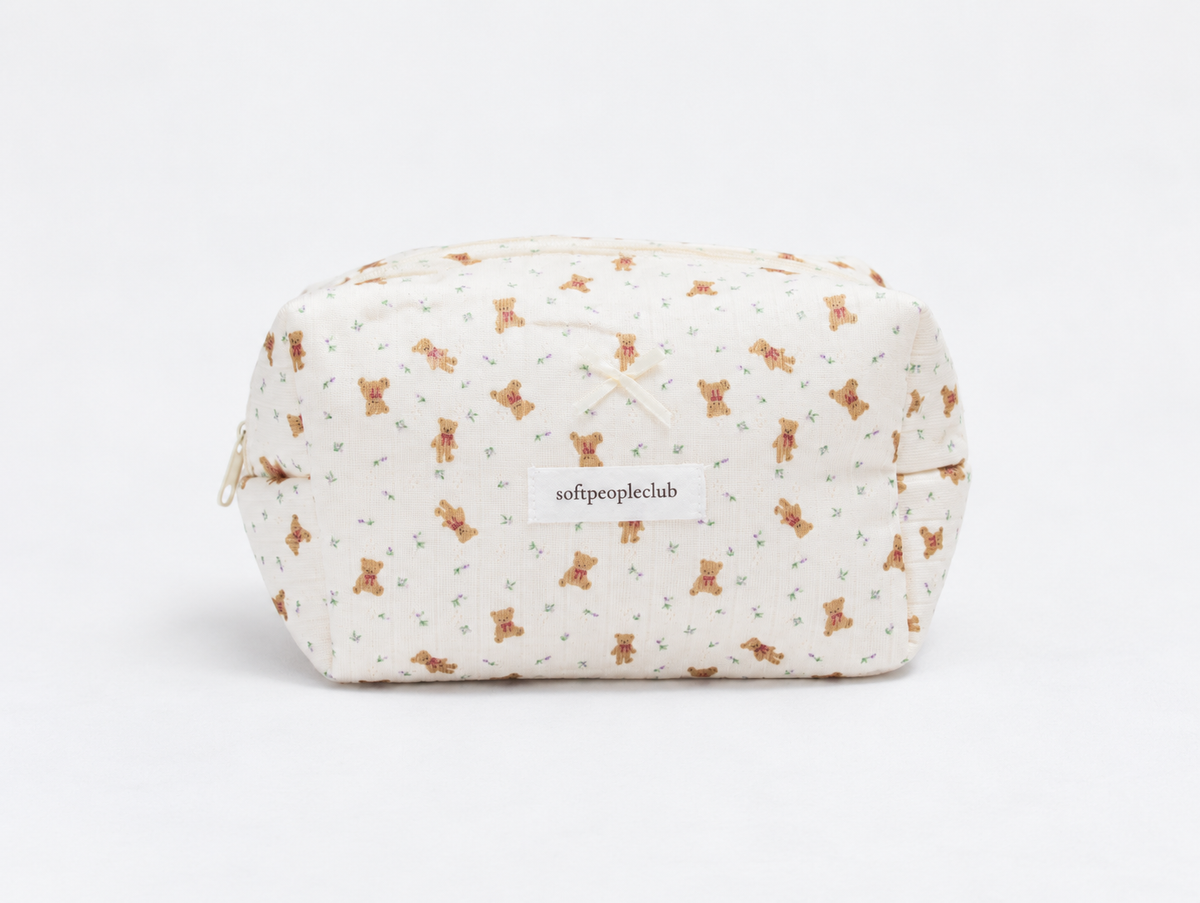 Padded Teddy Makeup Bag, front