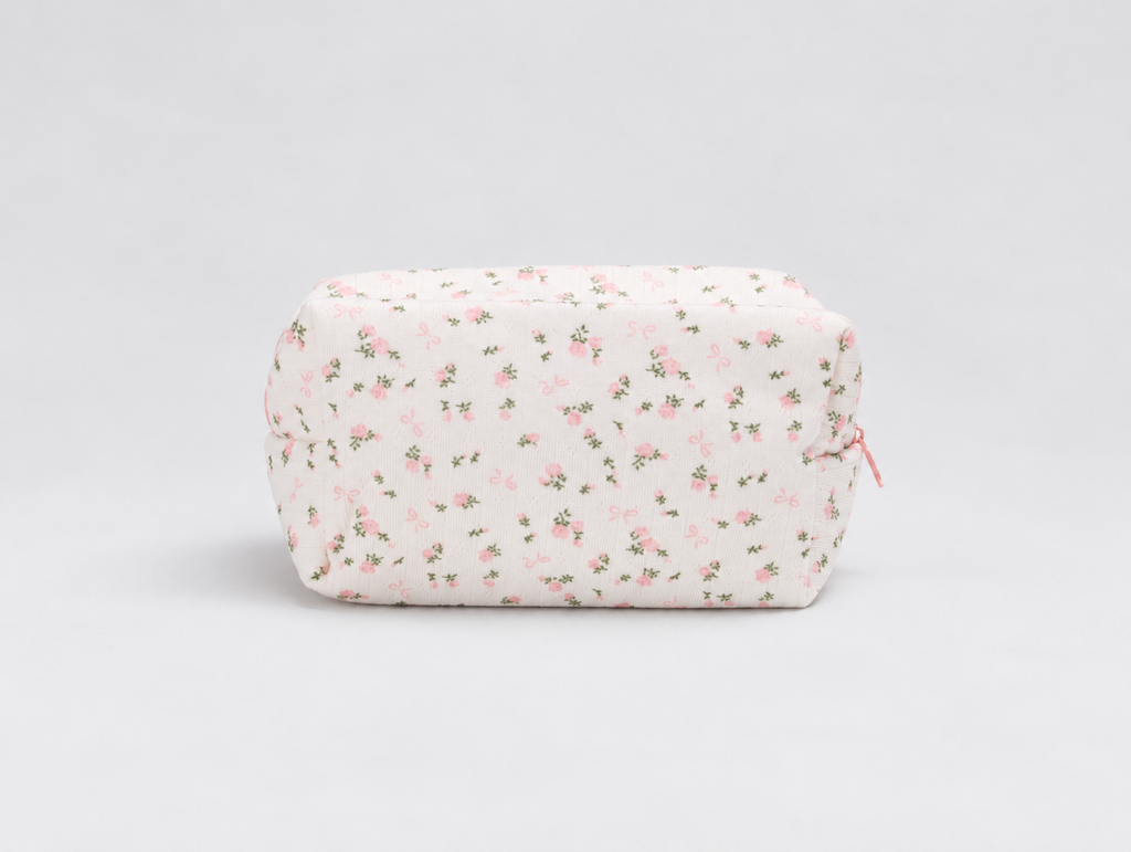 Padded Rose & Bow Makeup Bag, back