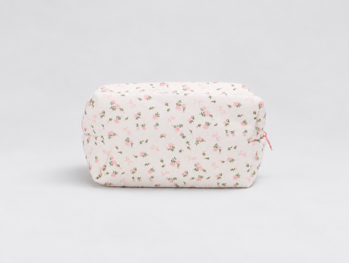 Padded Rose & Bow Makeup Bag, back
