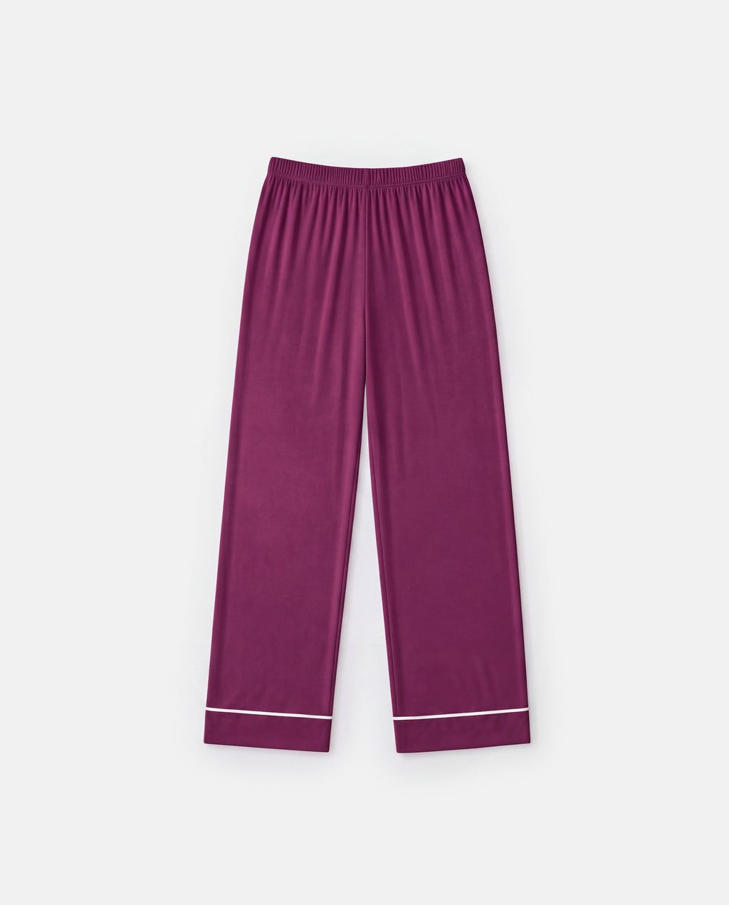 Piped Pajama Pant in Plum, flat lay