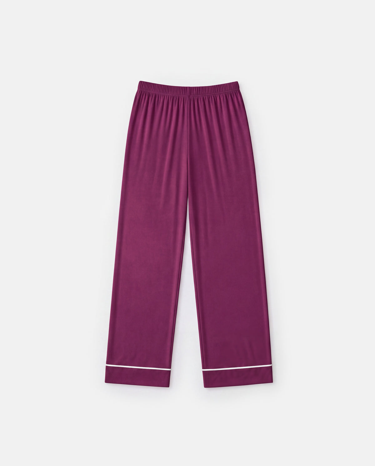 Piped Pajama Pant in Plum, flat lay